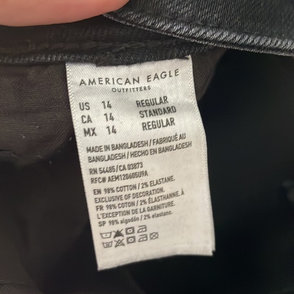 American Eagle Black Size 14 Stretch Hi-Rise Skinny Jeans - Picture 3 of 4